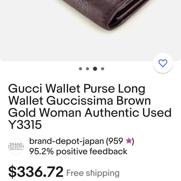 Vintage Gucci  Wallet Heart Crest shima line - Picture 2 of 16